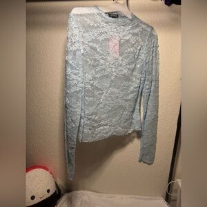 Long Sleeve Fitted Embellished Blouse